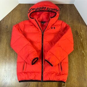 Under Armour Cold Gear Boys coat Red puffer youth medium  jacket YM Winter